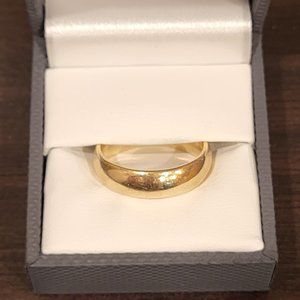 14k Stamped Solid Yellow Real Gold Smooth Wedding Band Vintage Ring Like New